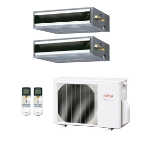 Ar-Condicionado Multi Split Inverter Fujitsu 18.000 BTUs (2x Evap Duto 9.000) Quente/Frio 220V