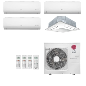 Ar-Condicionado Multi Split Inverter LG 48.000 BTUs (3x Evap HW 9.000 + 1x Evap Cassete 4 Vias 24.000) Quente/Frio 220V